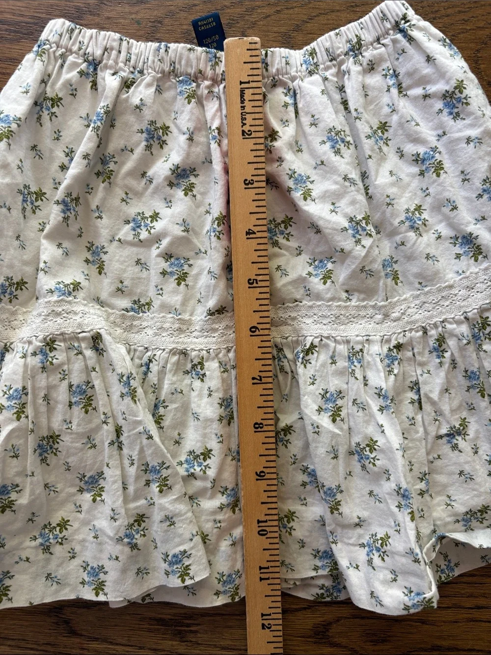 Polo by Ralph Lauren White Floral Skirt Lace Trim